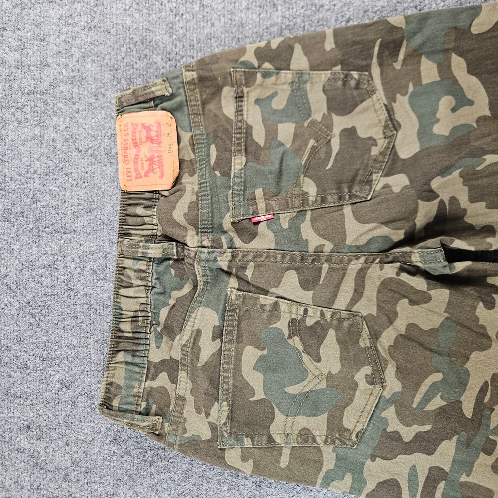 Levis Boys Camo Jogger Pants Green Brown Size 12 Reg Elastic Waist Drawstring - Picture 7 of 10
